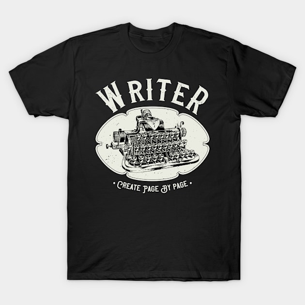 Writer Author Vintage Typewriter T-Shirt by Foxxy Merch